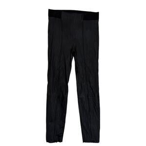 Brunello Cucinelli Black Leather Legging Pant Size 10 Made in Italy